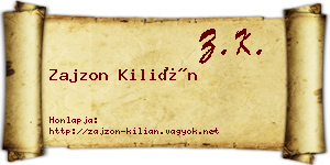 Zajzon Kilián névjegykártya